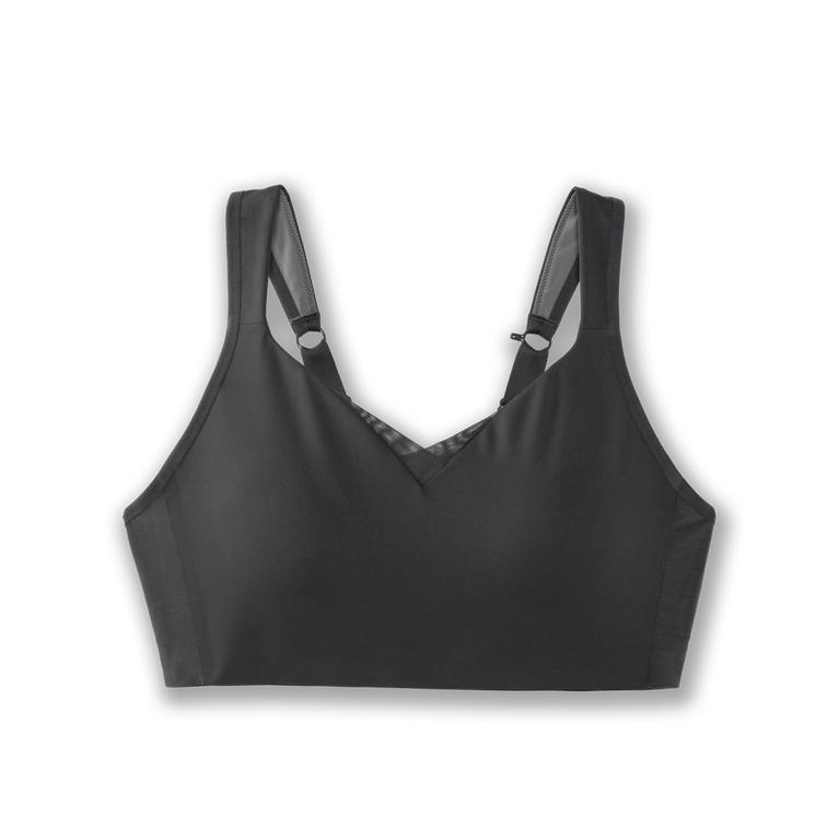 Brooks Womens Drive Convertible Running Bra - Asphalt/DarkGey (647581-KNU)